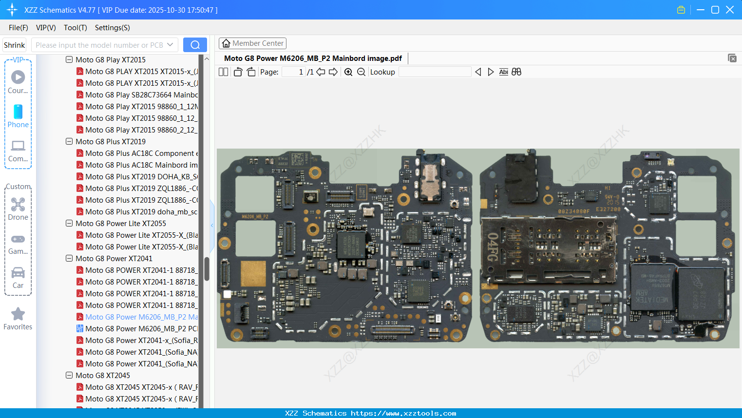 Motorola Moto G8 Power M6206_MB_P2 Mainbord Image